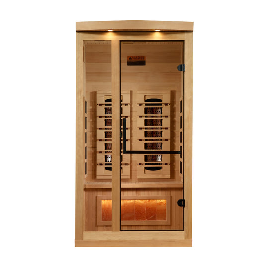 Golden Designs 2025 Full Spectrum 8000 Reserve Series 1 - 2 Person Infrared Sauna with Himalayan Salt
