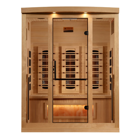 Golden Designs 2025 Full Spectrum 8000 Reserve Series 3 - Person Infrared Sauna with Himalayan Salt