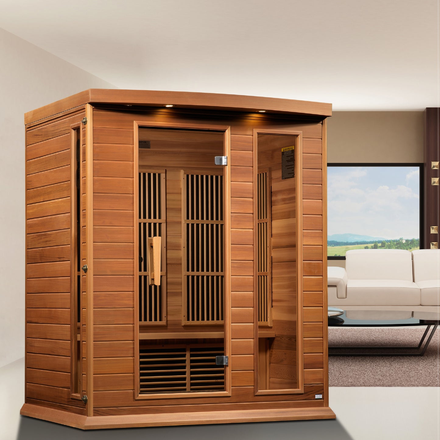 Maxxus 3-Person Low EMF FAR Infrared Sauna with Exterior Accent Lighting