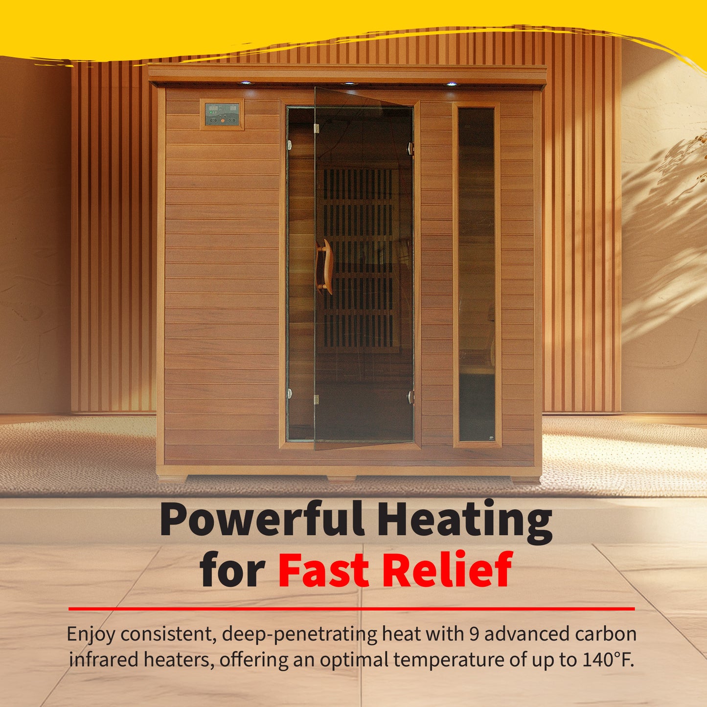 HeatWave Klondike 4-Person Cedar Infrared Sauna with 9 Carbon Heaters