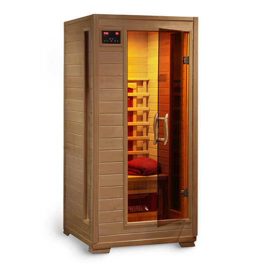 HeatWave Buena Vista 1-2 Person Hemlock Infrared Sauna with 3 Ceramic Heaters