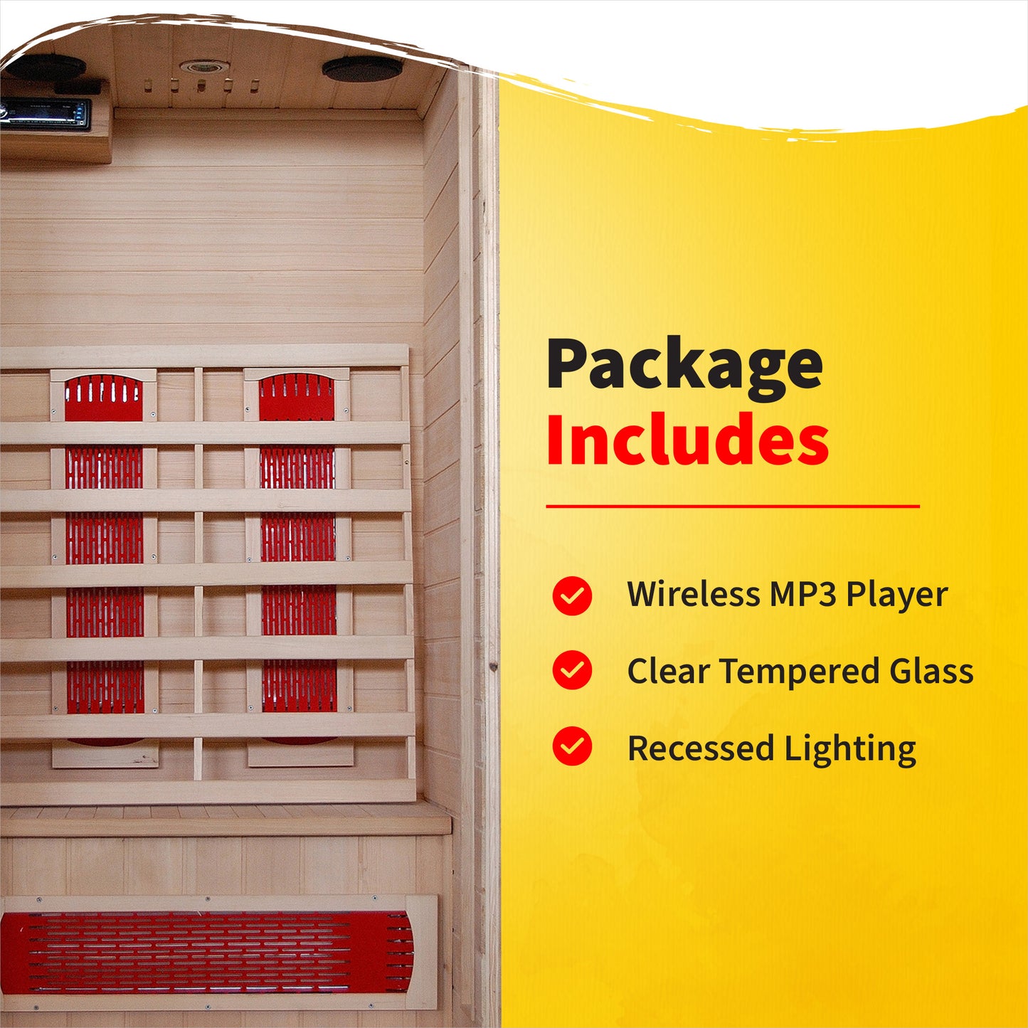 HeatWave Buena Vista 1-2 Person Hemlock Infrared Sauna with 3 Ceramic Heaters