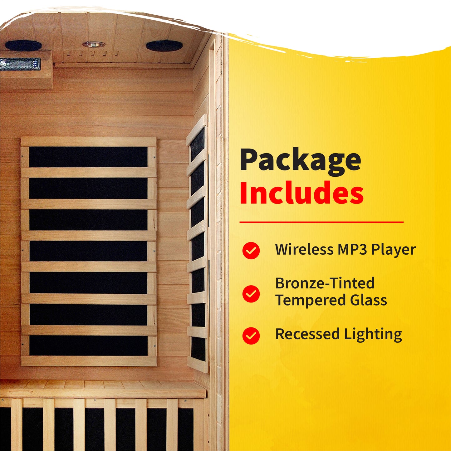HeatWave Buena Vista 1-2 Person Hemlock Infrared Sauna with 4 Carbon Heaters