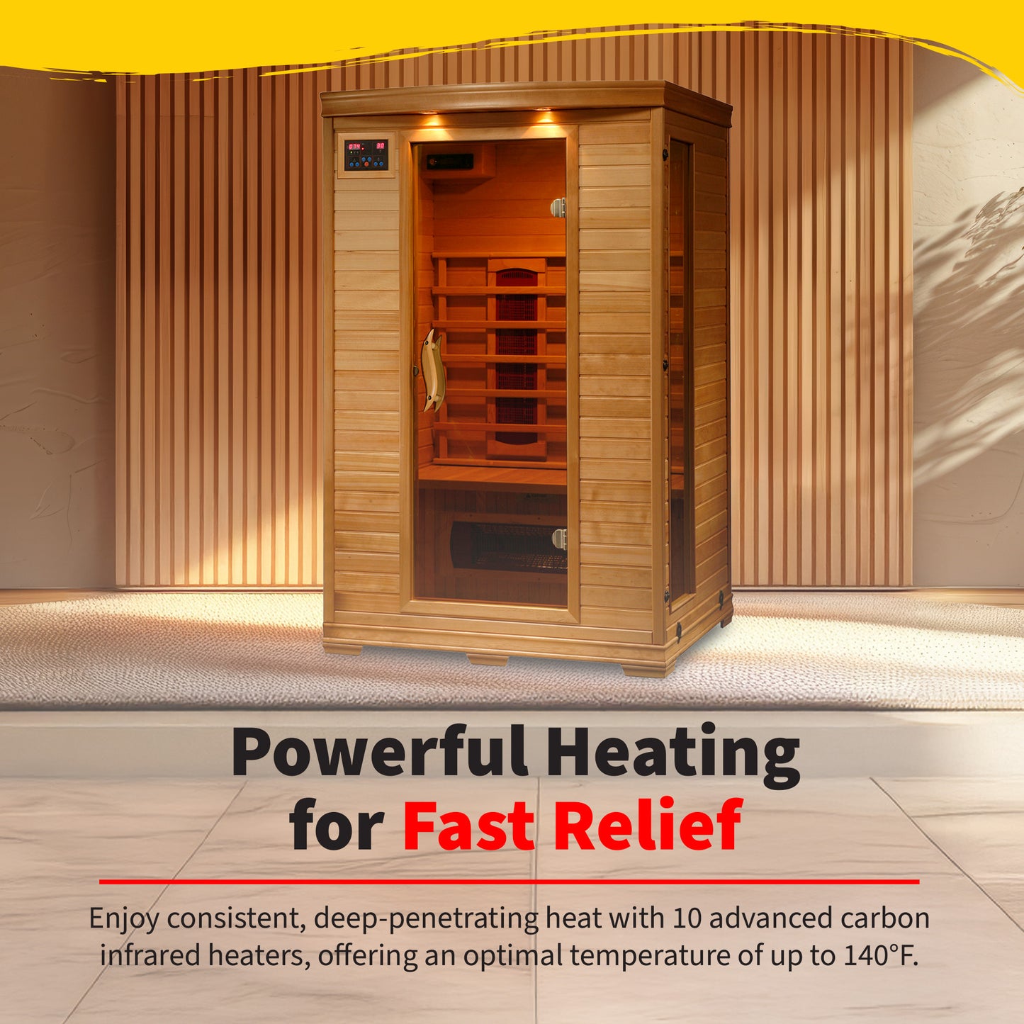 HeatWave Coronado 2-Person Hemlock Infrared Sauna with 5 Ceramic Heaters