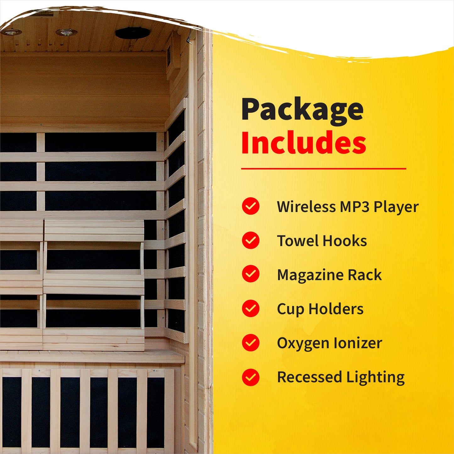 HeatWave Coronado 2-Person Hemlock Deluxe Infrared Sauna with 6 Carbon Heaters