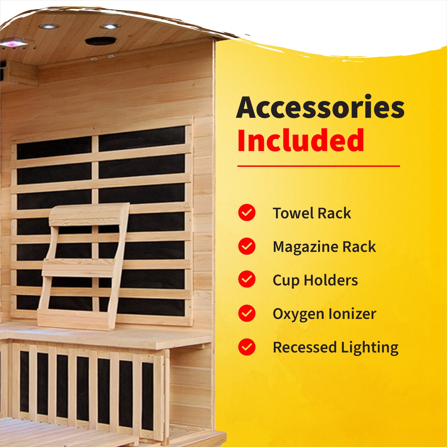 HeatWave Santa Fe 3-Person Hemlock Corner Infrared Sauna with 7 Carbon Heaters