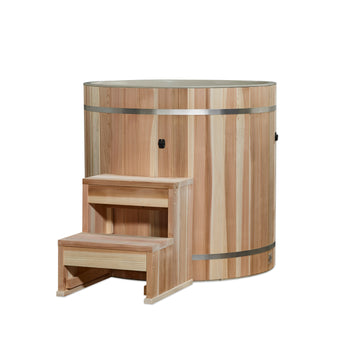 Dynamic Cold Therapy PVC Barrel Cold Plunge Tub with Pacific Cedar Exterior
