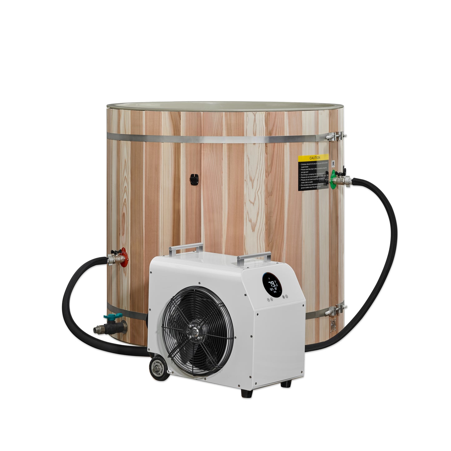 Dynamic Cold Therapy PVC Barrel Cold Plunge Tub with Pacific Cedar Exterior
