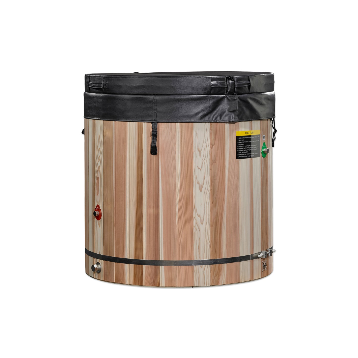 Dynamic Cold Therapy 304 Stainless Steel Barrel Cold Plunge Tub with Pacific Cedar Exterior