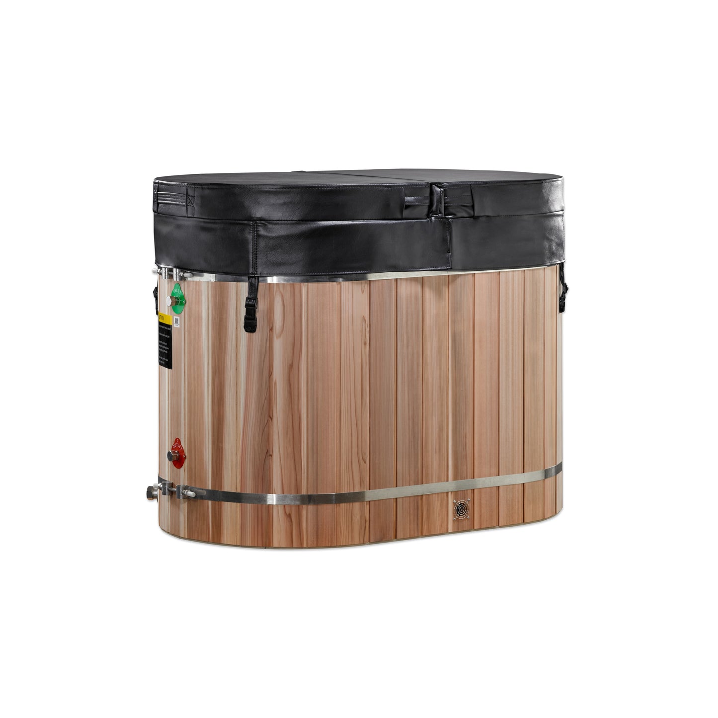 Dynamic Cold Therapy Oval Barrel Cold Plunge Tub with Pacific Cedar Exterior - 3/4 IN-OUT without Motor