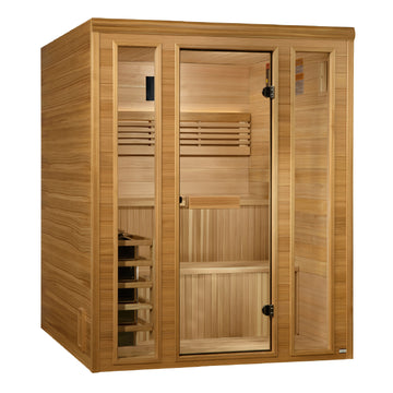 Golden Designs "Engelberg Edition" 4–6 Person Traditional Steam Sauna — Pacific Premium Clear Cedar