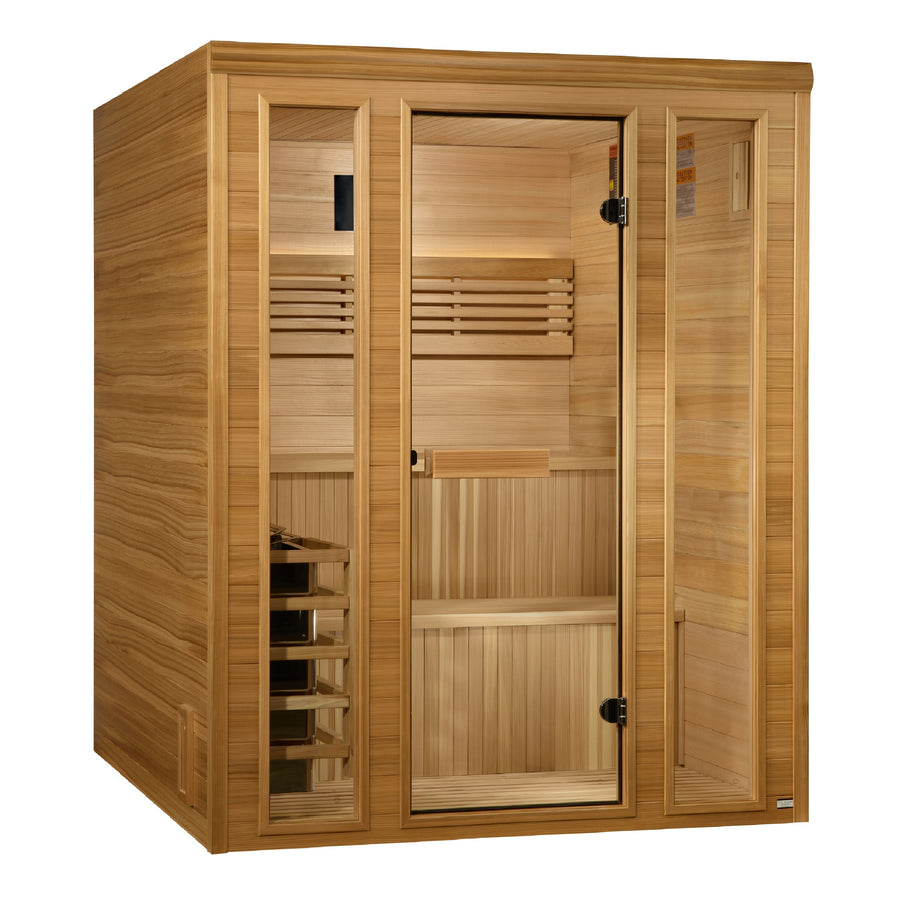 Golden Designs "Engelberg Edition" 4–6 Person Traditional Steam Sauna — Pacific Premium Clear Cedar