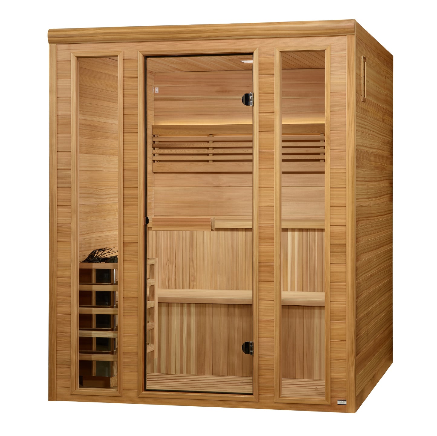 Golden Designs "Engelberg Edition" 4–6 Person Traditional Steam Sauna — Pacific Premium Clear Cedar