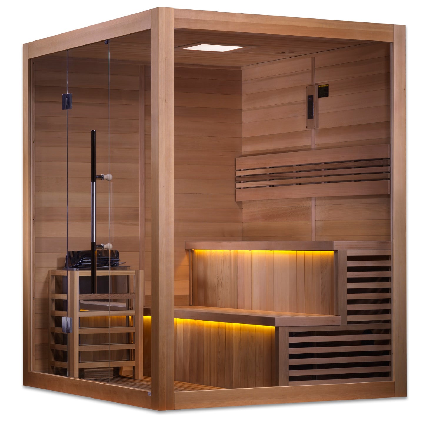 Golden Designs "Kuusamo Edition" 6-Person Indoor Traditional Sauna — Canadian Red Cedar Interior