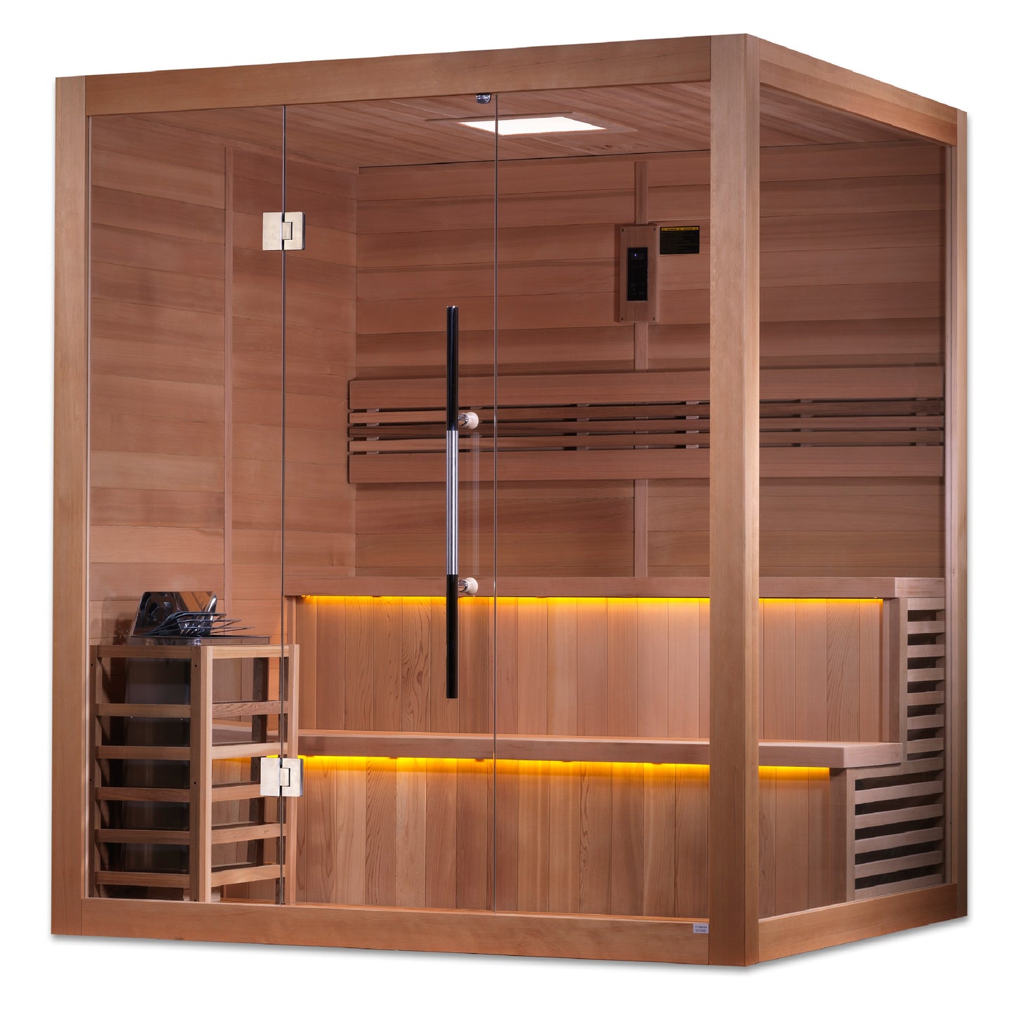 Golden Designs "Kuusamo Edition" 6-Person Indoor Traditional Sauna — Canadian Red Cedar Interior