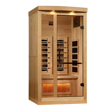 Golden Designs 2025 Full Spectrum 8000 Reserve Series 1 - 2 Person Infrared Sauna with Himalayan Salt