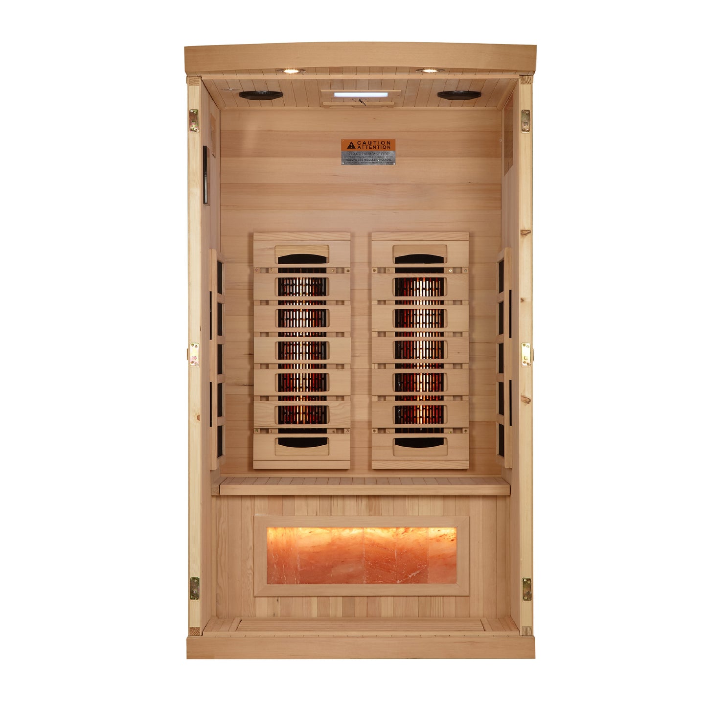 Golden Designs 2025 Full Spectrum 8000 Reserve Series 1 - 2 Person Infrared Sauna with Himalayan Salt