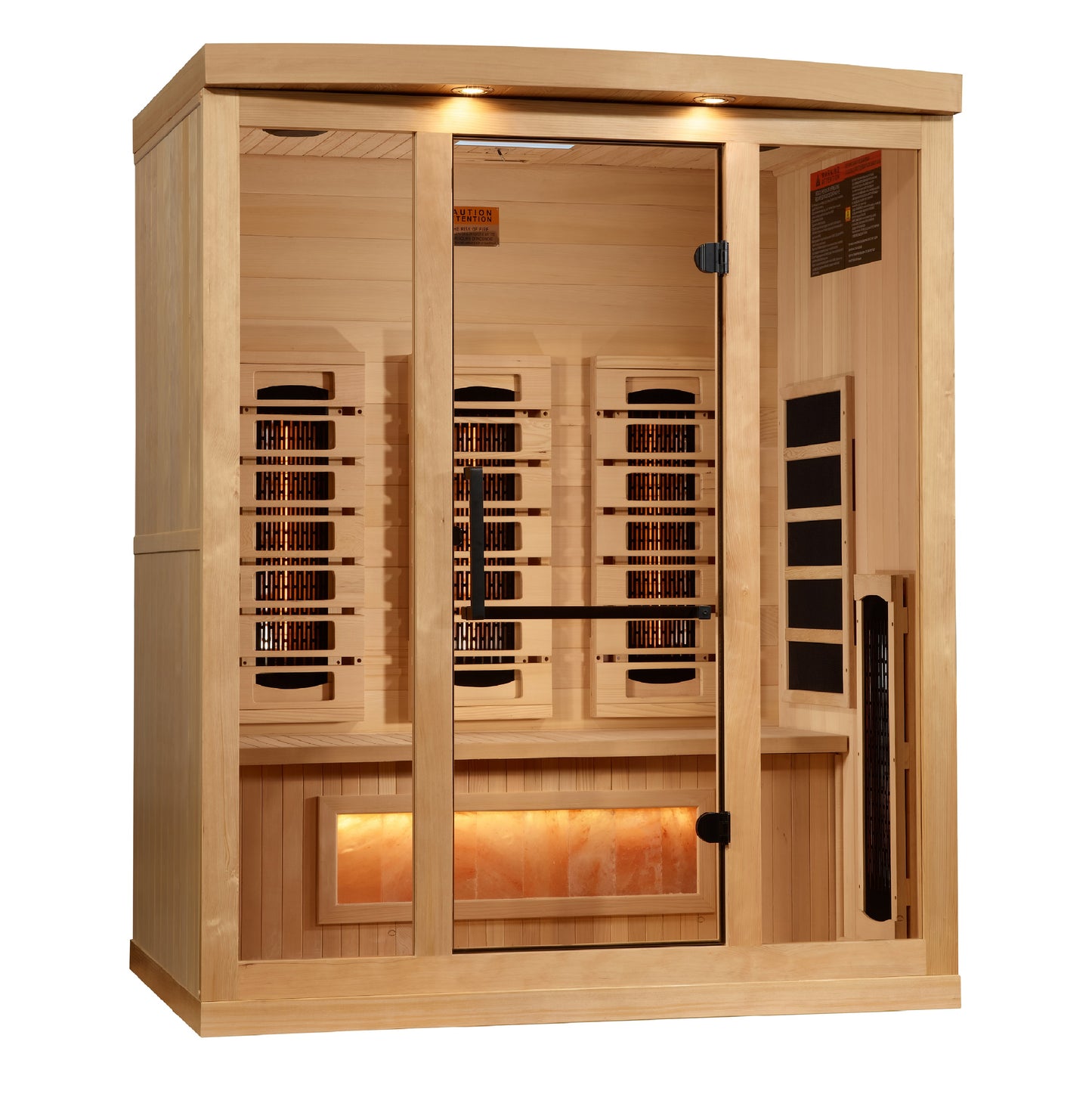 Golden Designs 2025 Full Spectrum 8000 Reserve Series 3 - Person Infrared Sauna with Himalayan Salt