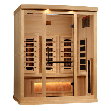 Golden Designs 2025 Full Spectrum 8000 Reserve Series 3 - Person Infrared Sauna with Himalayan Salt