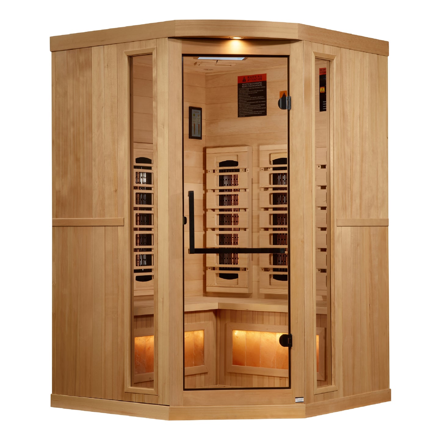 Golden Designs 2025 Full Spectrum 8000 Reserve Series 3-Person Corner Infrared Sauna with Himalayan Salt