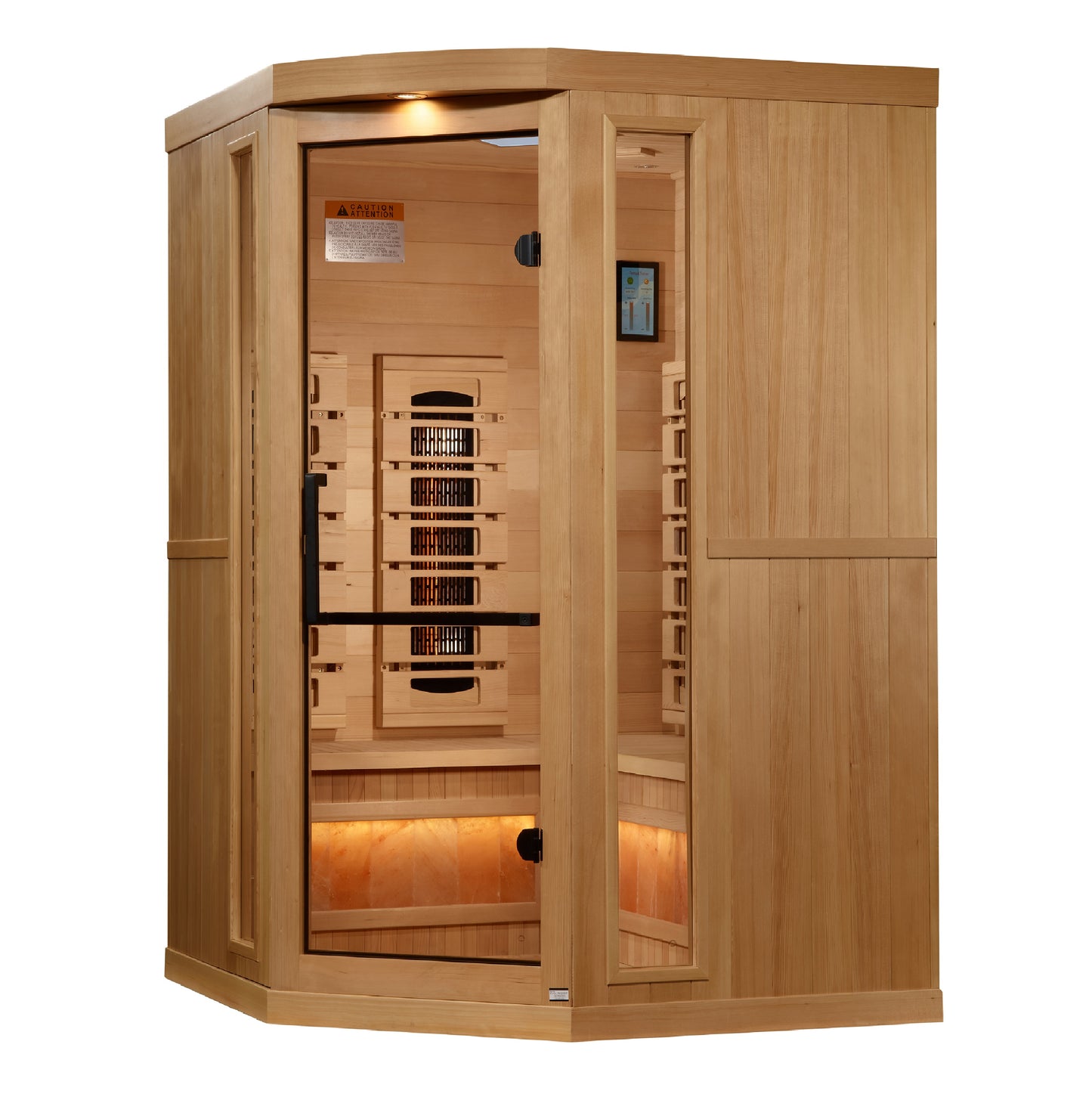 Golden Designs 2025 Full Spectrum 8000 Reserve Series 3-Person Corner Infrared Sauna with Himalayan Salt