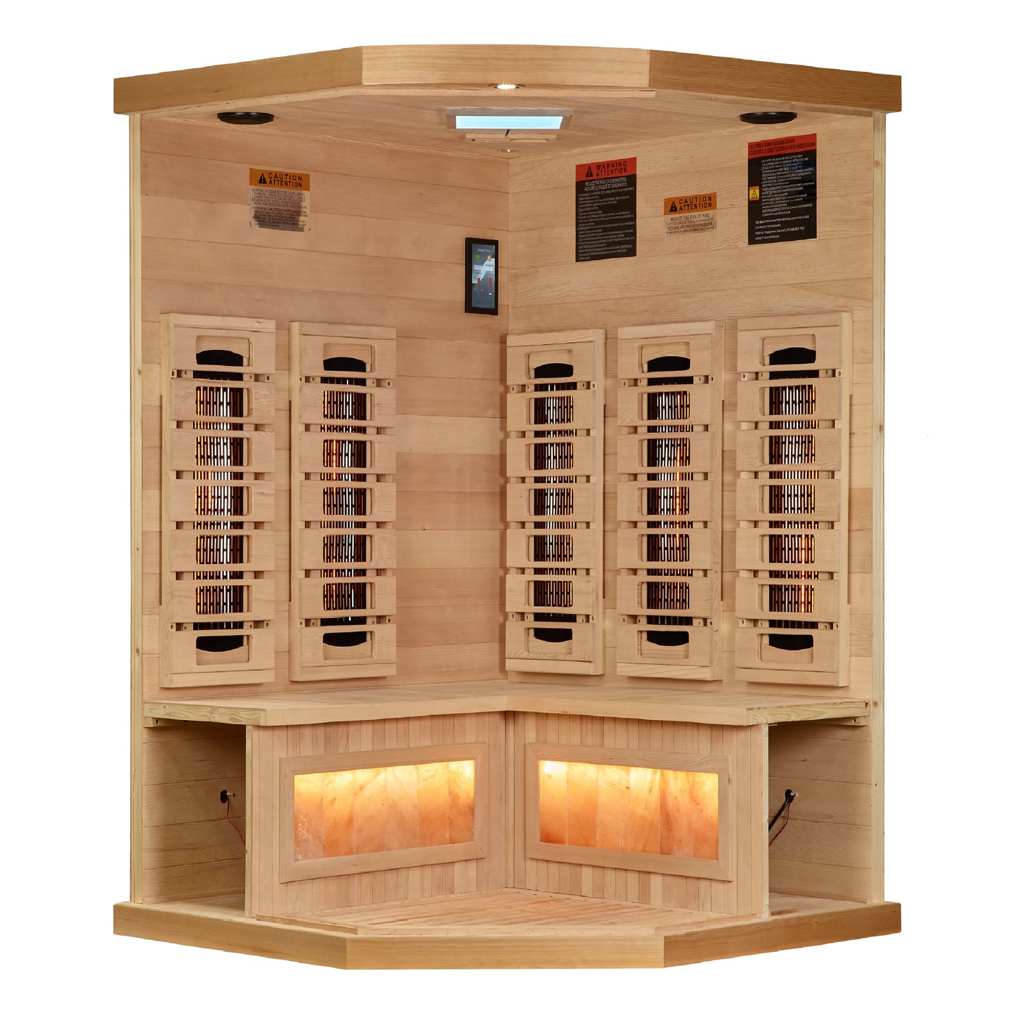 Golden Designs 2025 Full Spectrum 8000 Reserve Series 3-Person Corner Infrared Sauna with Himalayan Salt