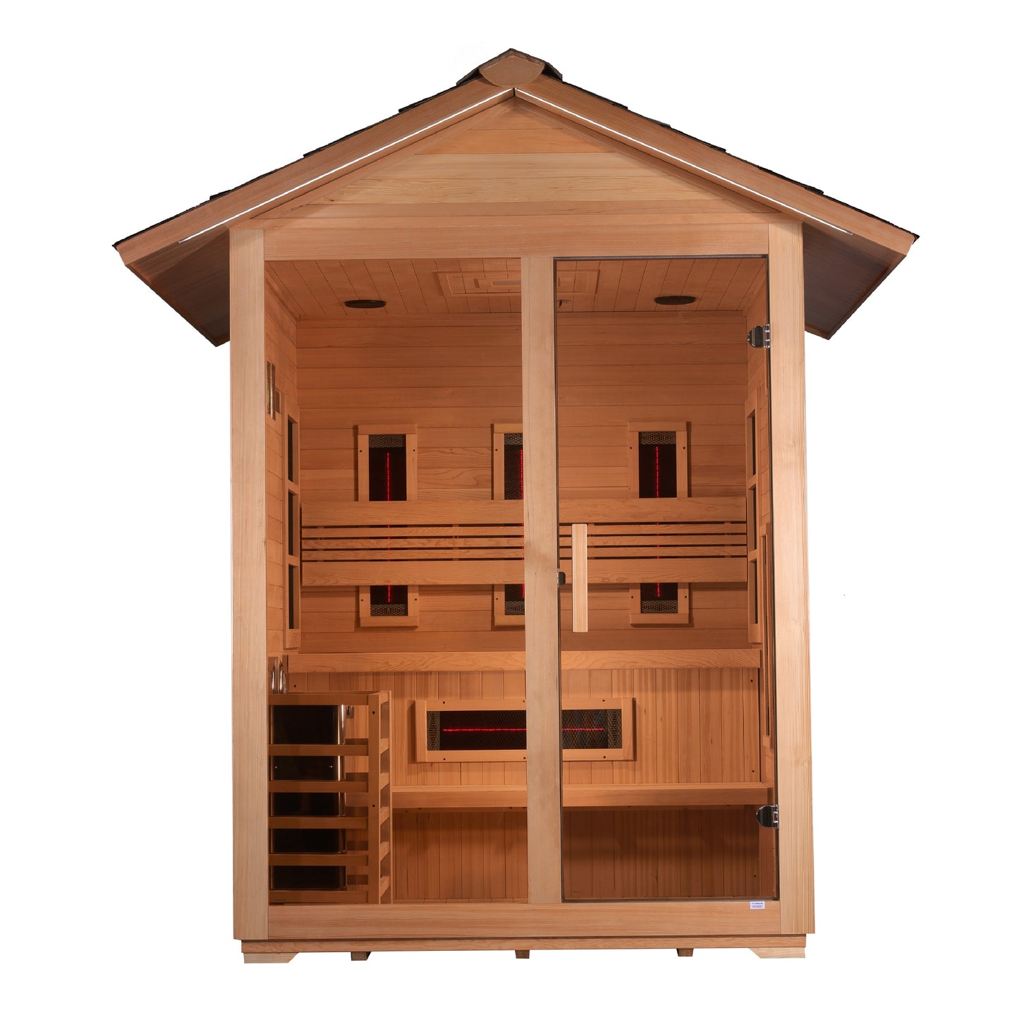Golden Designs "Carinthia" 3-Person Hybrid Outdoor Sauna — Traditional Steam or Full Spectrum Infrared