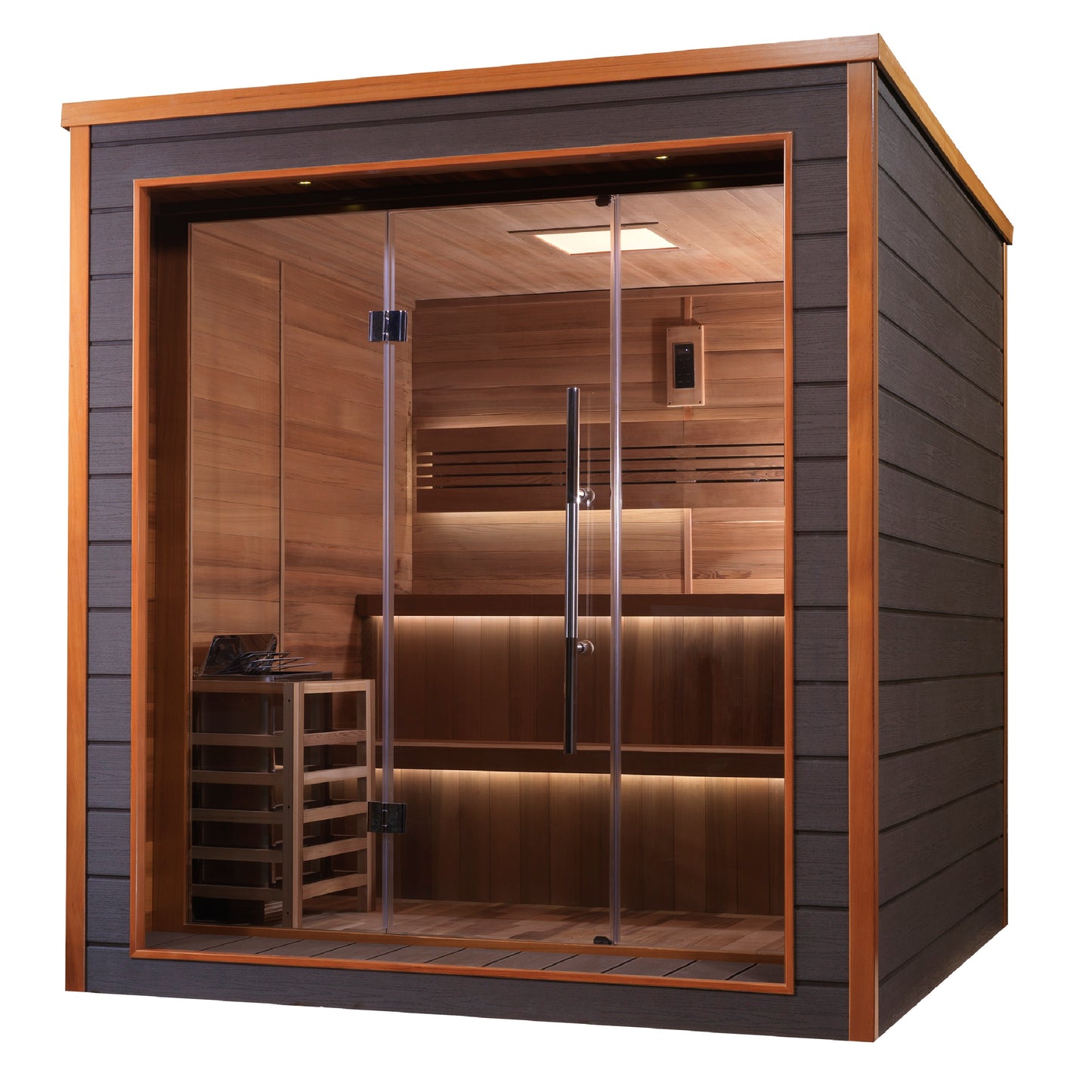 Golden Designs "Bergen" 6-Person Traditional Outdoor Sauna — All-Weather Exterior with Canadian Red Cedar Interior