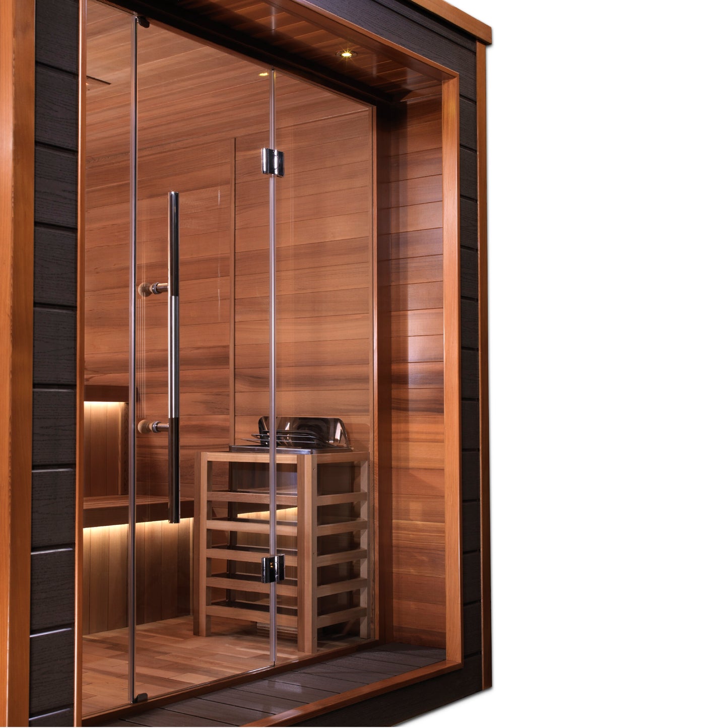 Golden Designs "Bergen" 6-Person Traditional Outdoor Sauna — All-Weather Exterior with Canadian Red Cedar Interior