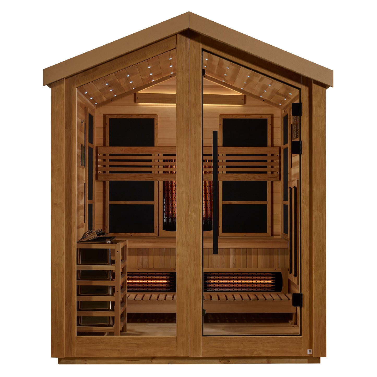 Golden Designs "Loviisa" 3-Person Barn Hybrid Outdoor Sauna — Traditional Steam or Full Spectrum Infrared