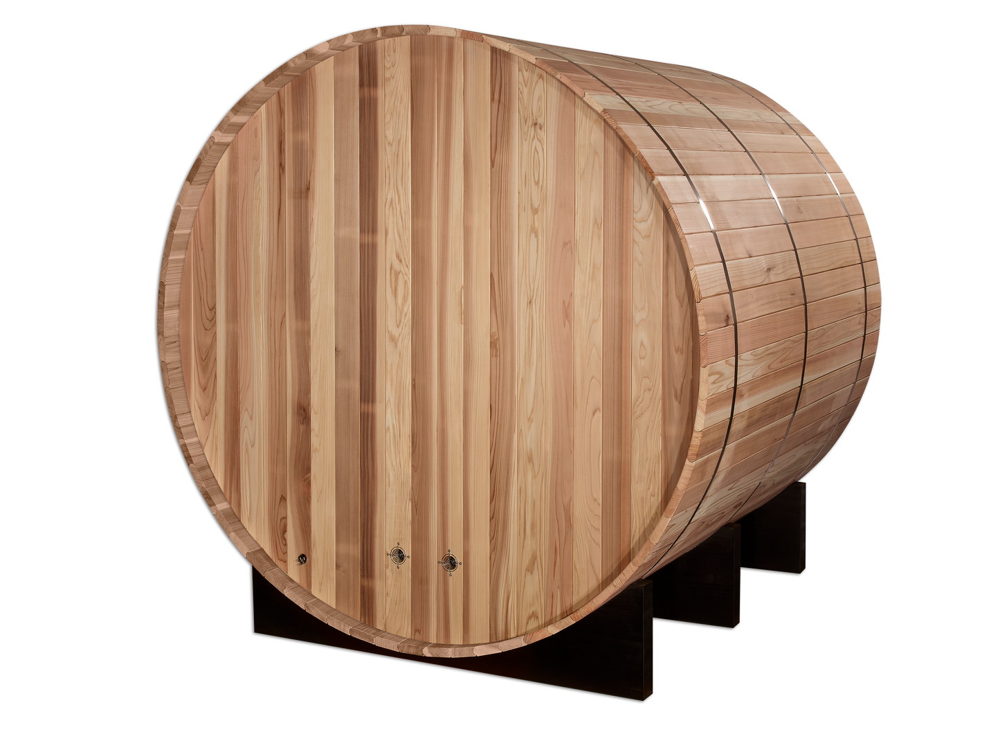 Golden Designs "Arosa" 4-Person Pacific Cedar Barrel Sauna with Traditional Finnish Stove