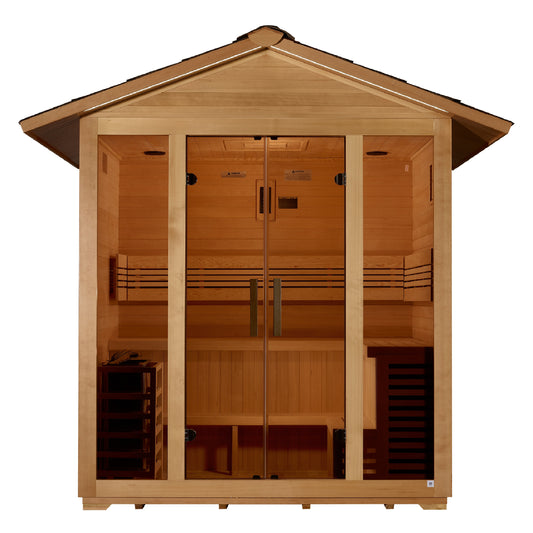 Golden Designs "Vorarlberg" 5-Person Traditional Outdoor Sauna — Canadian Hemlock