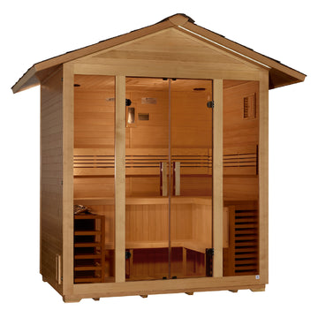 Golden Designs "Vorarlberg" 5-Person Traditional Outdoor Sauna — Canadian Hemlock
