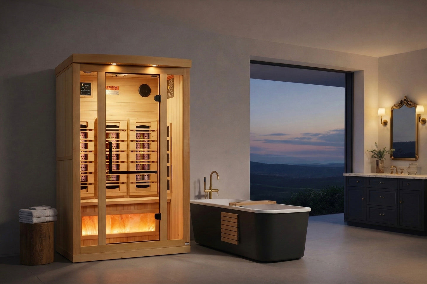Golden Designs 2025 Full Spectrum 8000 Reserve Series 2 - Person Infrared Sauna with Himalayan Salt