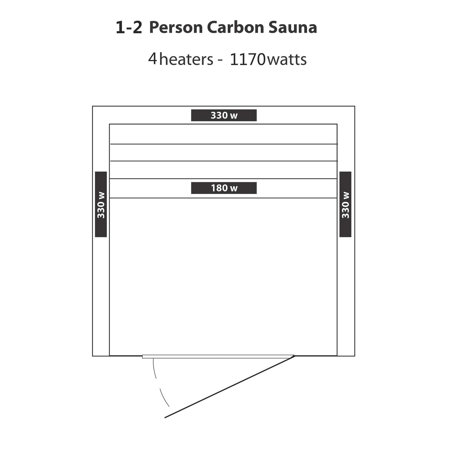 HeatWave Buena Vista 1-2 Person Hemlock Infrared Sauna with 4 Carbon Heaters
