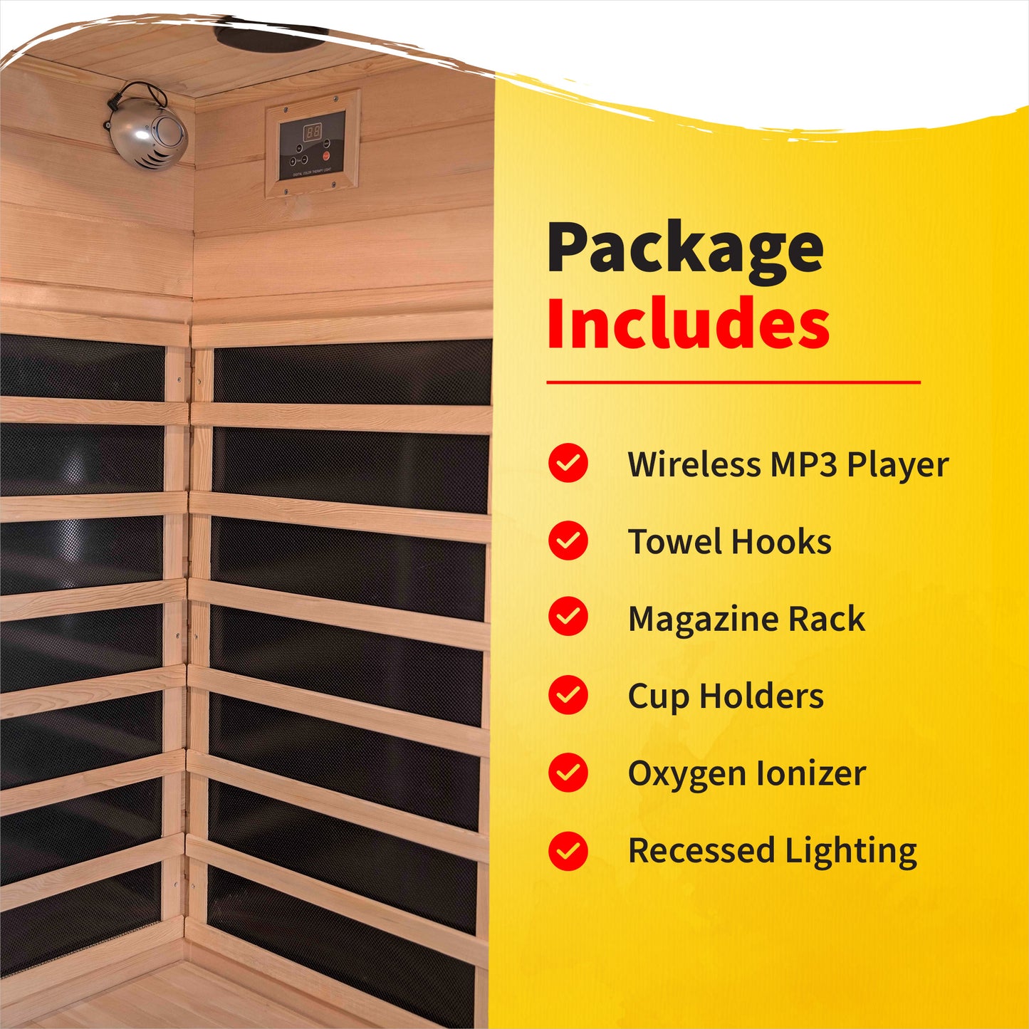 HeatWave Sonoma 2-Person Hemlock Infrared Sauna with 6 Carbon Heaters