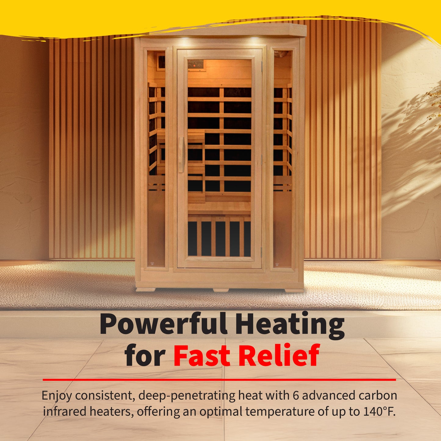 HeatWave Sonoma 2-Person Hemlock Infrared Sauna with 6 Carbon Heaters