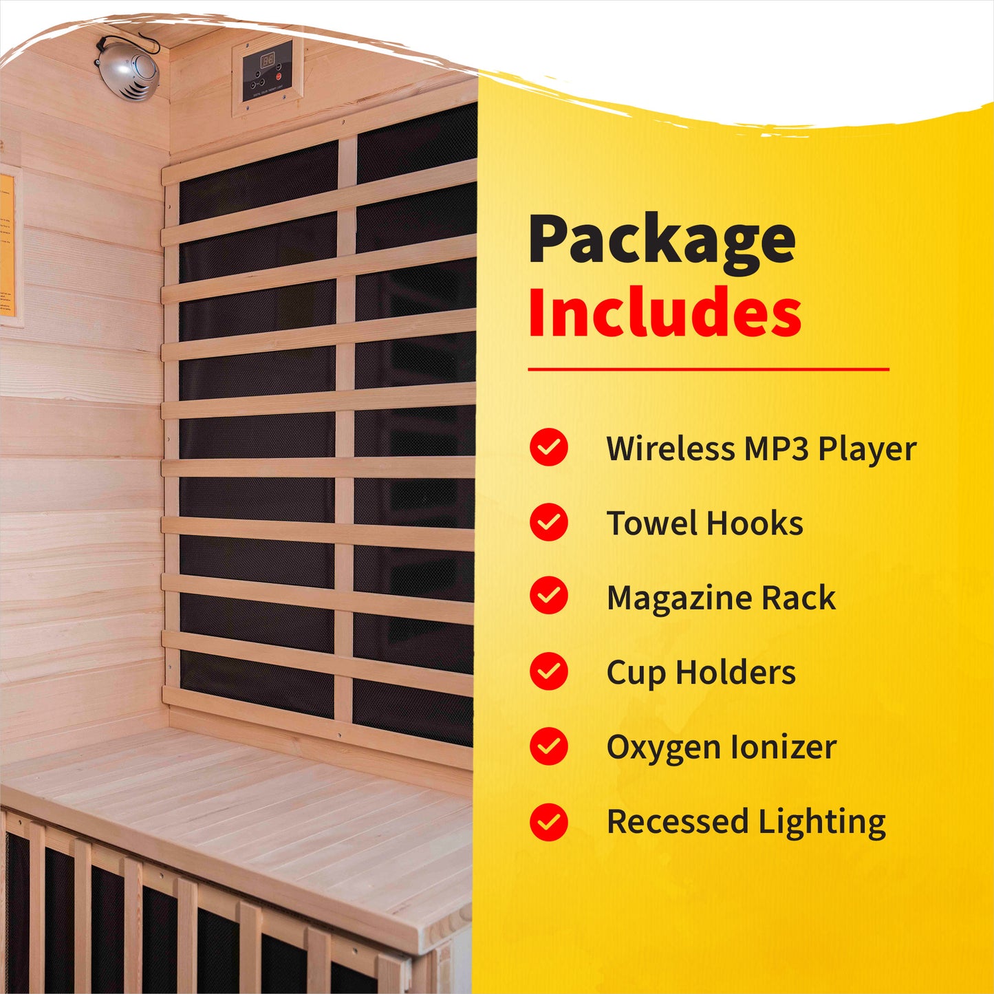 HeatWave Sonoma 4-Person Hemlock Infrared Sauna with 9 Carbon Heaters