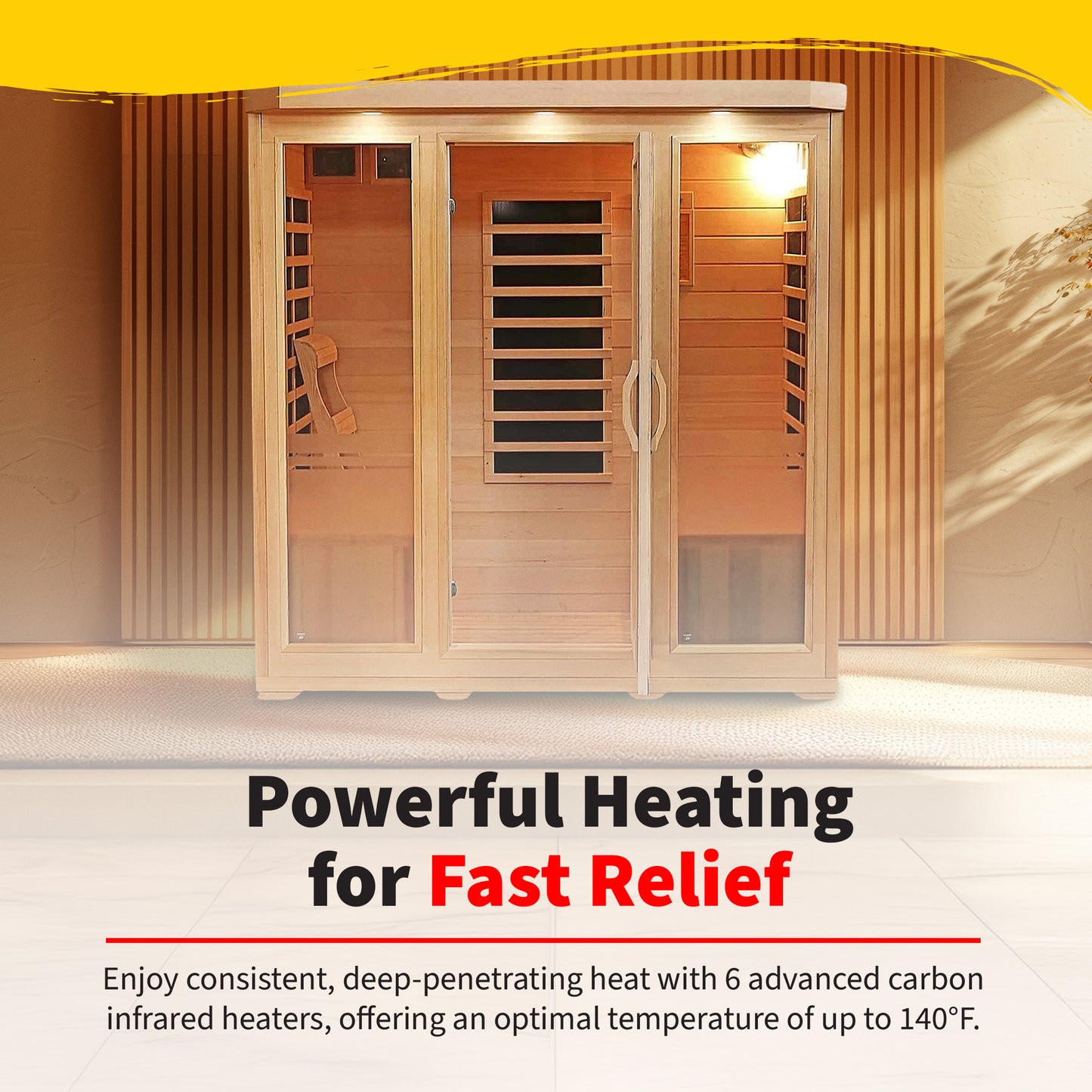 HeatWave Sonoma 4-Person Hemlock Infrared Sauna with 9 Carbon Heaters